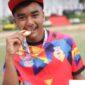 M Reza Aditya, atlet Gatebal Lampung yang meraih medali emas babak 
kualifikasi PON, di Tangerang Provinsi Banten. (foto: ist)
