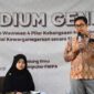 Ketua KPU Lampung, Erwan Bustami menghadiri kegiatan sosialisasi Pemilu serentak 2024 di Universitas Lampung (Unila), Sabtu (10/06/2023). (foto: ist)