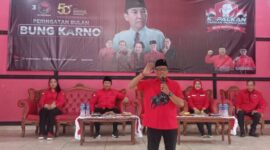 Ketua DPC PDIP Bandarlampung, Wiyadi saat acara Haul Bung Karno, Minggu (11/06/2023). (foto: ist)