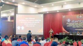KPU Lampung menggelar Rakor penyampaian hasil verifikasi administrasi dokumen persyaratan Bacalon anggota DPD RI, dan DPRD Provinsi Pemilu tahun 2024, Minggu (25/06/2023). (foto: ist)