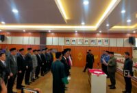 Bupati Moh Saleh Asnawi saat pelantikan sejumlah pejabat Kabupaten Tanggamus, Rabu (17/09/2025). (foto: ist)